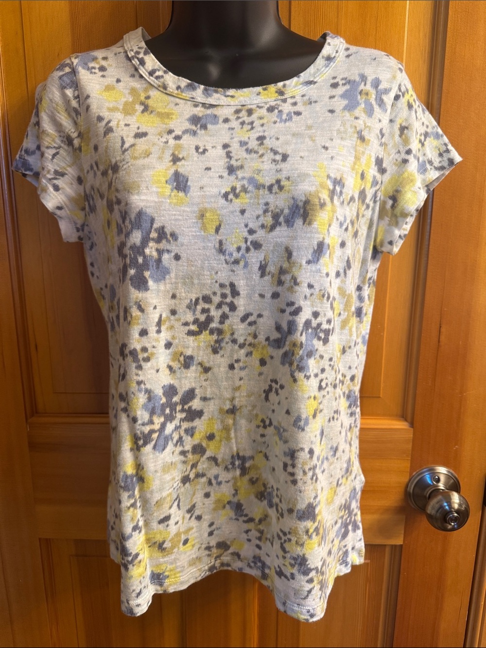 Banana Republic Short Sleeve Tee in Yellow and Blue Floral Print